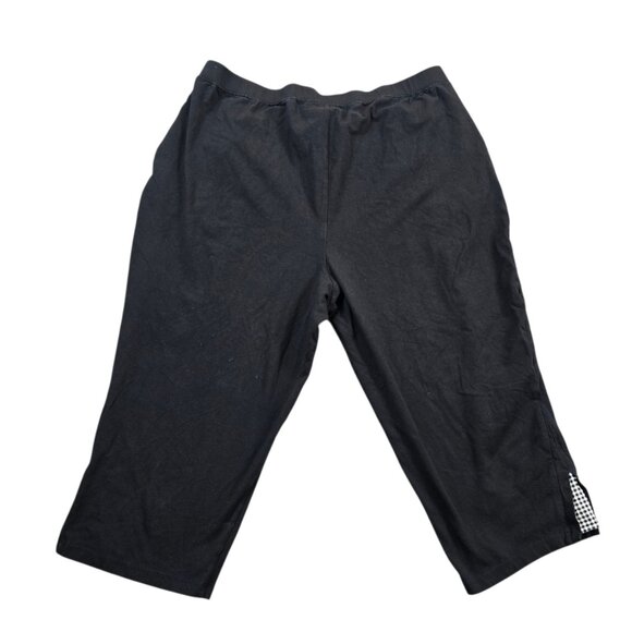 Catherines Capri Pants Women’s 1XWP Black Plus Petite Gingham Stretch Pockets - Picture 12 of 13